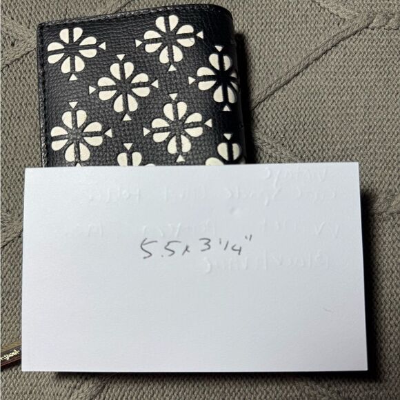 VTG Kate Spade Card Holder Wallet Pattern Floral Black White Hippie Boho Small - Picture 8 of 8